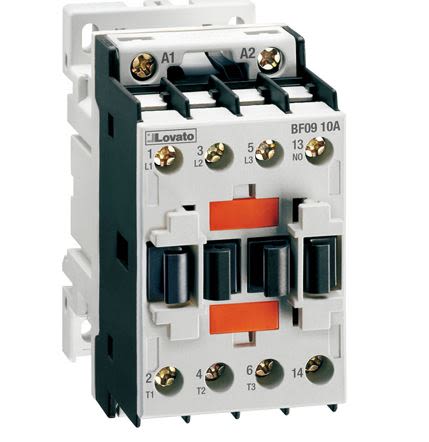 Lovato BF Contactor, 110V ac Coil, 3-Pole, 9 A, 7.5 kW, 1 NC, 690V ac