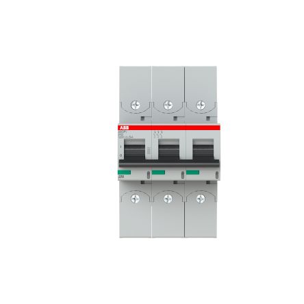 ABB S800PV S800PV Miniature Circuit Breaker, 3-Pole, 25A, Type B, 1200 V dc DC, 5 kA Breaking Capacity