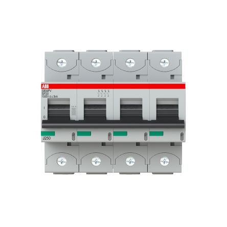 ABB S800PV S800PV Miniature Circuit Breaker, 4-Pole, 20A, Type B, 1500 V dc DC, 5 kA Breaking Capacity