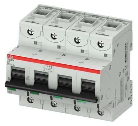 ABB S800PV S800PV Miniature Circuit Breaker, 4-Pole, 32A, Type B, 1500 V dc DC, 5 kA Breaking Capacity