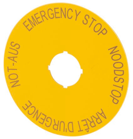 Eaton Emergency Stop Label for Use with Push Buttons