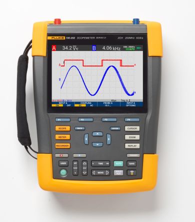 Fluke ScopeMeter III Series, 200 MHz Portable Oscilloscope, 2 Channels, UKAS