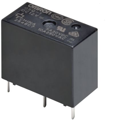 Omron PCB Non-Latching Relay, 12V dc Coil, 10A Switching Current, SPST