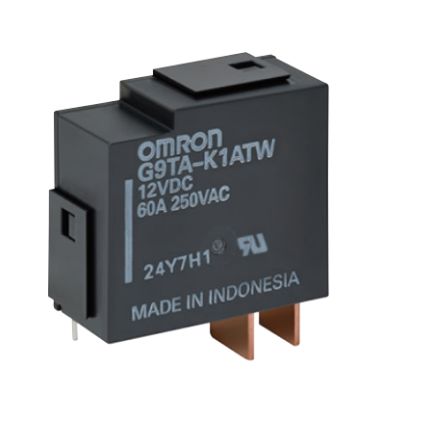 Omron PCB Power Relay, 12V dc Coil, 60A Switching Current, SPST