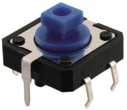 Omron IP00 Blue Tactile Switch Plunger, SPST 50mA 24 V dc, Through Hole