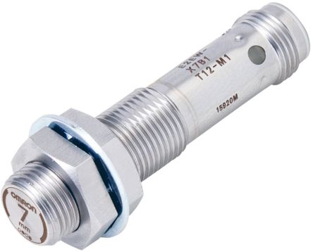 Omron E2EW-X7B3T12-M1 Threaded Barrel Inductive Proximity Sensor, M12 PNP E2EW 30V dc 7 mm 30 V dc 100mA