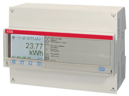 ABB 3 Phase LCD Energy Meter, Type Direct Connected