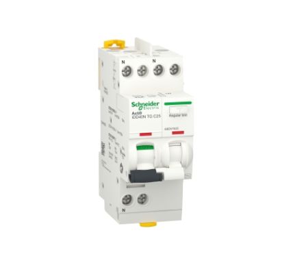 Schneider Electric Residual Current Circuit Breaker with Overload Protection, 25A Current Rating, 1-Pole, 300 mA Trip