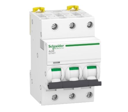 Schneider Electric Acti9 Acti9 iDT40T Miniature Circuit Breaker, 3+N-Pole, 6A, Type C, 400V ac AC, 4500 A Breaking