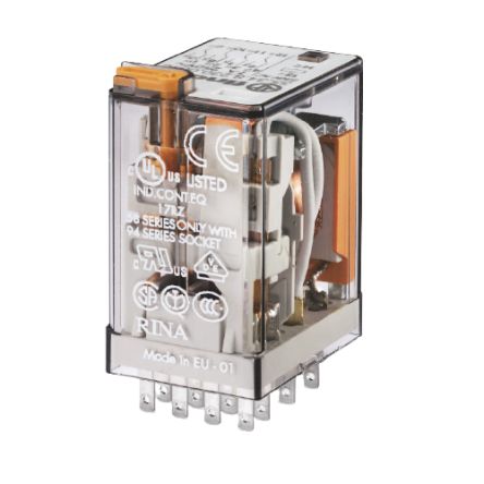 Finder Relay, 24V dc Coil, 7A Switching Current, 4PDT