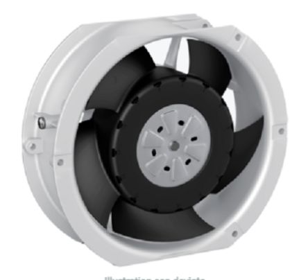 ebm-papst AxiForce 80 Series Axial Fan, 48V dc, 650 m³/h, 98 W, 2.05 A Max 172 mm 150mm 51 mm