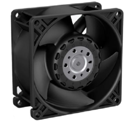 ebm-papst AxiForce 80 Series Axial Fan, 12V dc, 178 m³/h, 26 W, 2.625 mA Max 80 mm 80mm 38 mm