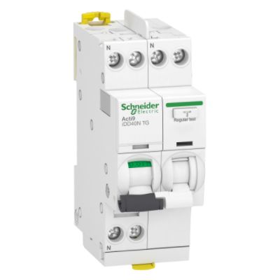 Schneider Electric Residual Current Circuit Breaker with Overload Protection, 40A Current Rating, 1-Pole, 30 mA Trip