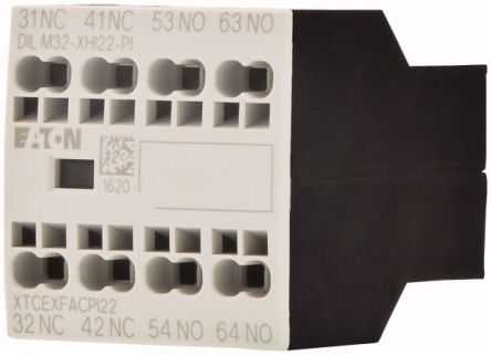 Eaton Auxiliary Contact, 4 Contact, 2 NO/2 NC, DILM, Front Fixing, 16 A, 199311 DILM32-XHI22-PI