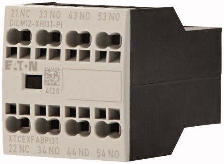Eaton Auxiliary Contact, 4 Contact, 3 NO/1 NC, DILM, Front Fixing, 16 A, 199459 DILM12-XHI31-PI