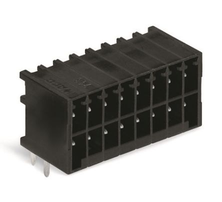 WAGO 713 Series Pluggable Terminal Block, 16-Contact, 3.5 mm Pitch, 2 Row, 713-1428