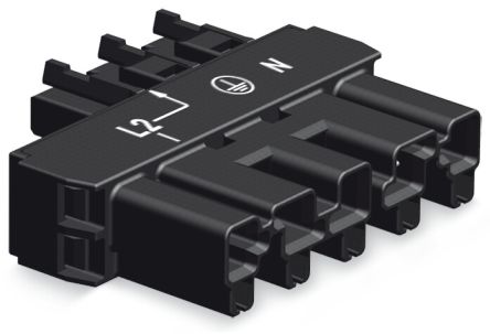 WAGO 770 Series Connector Male/Female Cage Clamp, 5-Pole, 25A, 5-Way, IP20