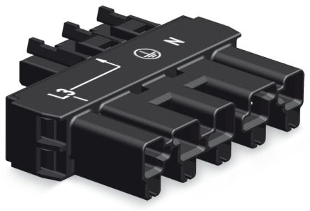 WAGO 770 Series Connector Male/Female Cage Clamp, 5-Pole, 25A, 5-Way, IP20