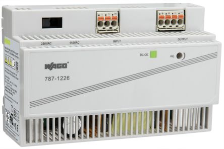 WAGO 787 Switched Mode DIN Rail Power Supply 230V ac/dc AC/DC Input 24V dc, 6 A Output DC 150 W