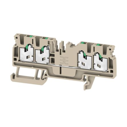 Weidmüller 2674550000 AS4C 2.5 Series Feed Through Terminal Block Dark Beige, 1-Level, Snap-In