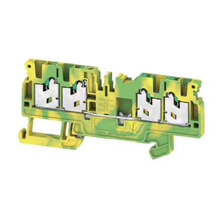 Weidmüller 2674580000 AS4C 2.5 PE Series Feed Through Terminal Block Yellow, Green, 1-Level, Snap-In
