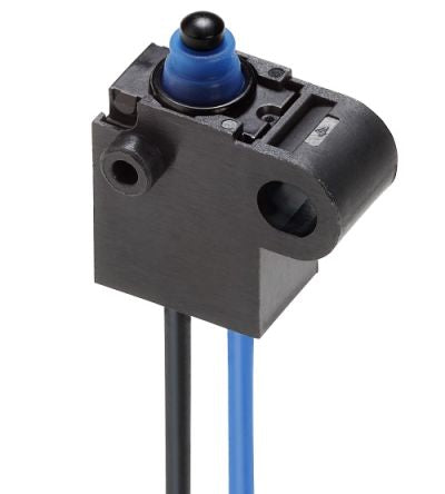 Omron Pin Plunger Subminiature Micro Switch, Wire Terminal, 1 mA, 13.5 V dc, SPST-NC, IP67