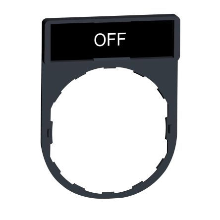 Schneider Electric Label Holder for Use with Harmony XB4, Harmony XB5 Range, Pre-printed "White OFF on 1 Black Side, 1