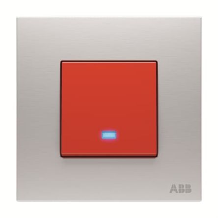 ABB Silver, 1 Way Push Button, 1 Gang, AM1