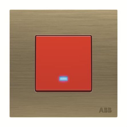 ABB Gold, 1 Way Push Button, 1 Gang, AM1