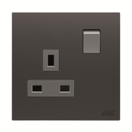 ABB Design Millenium Black 1 Gang Electrical Socket, 13A
