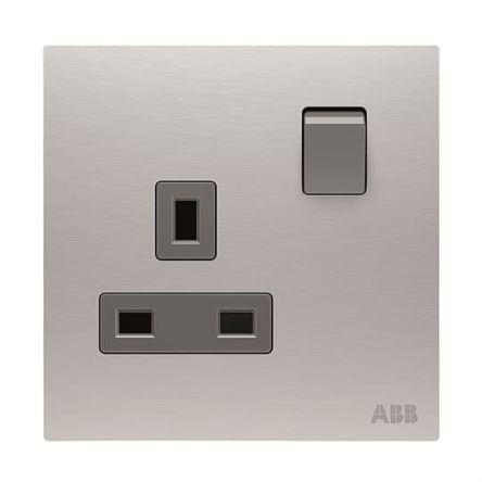 ABB AM23386-ST Silver 1 Gang Electrical Socket, 13A