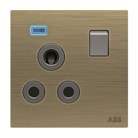 ABB Gold Electrical Socket, 15A, Round