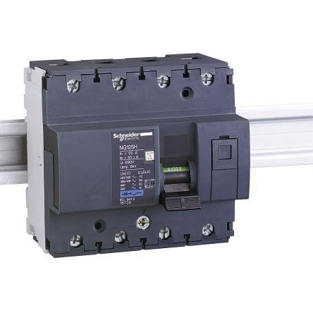 Schneider Electric Acti9 Acti9 Miniature Circuit Breaker, 4-Pole, 63A, Type C, 415V ac AC, 500 V dc DC, 36 kA Breaking