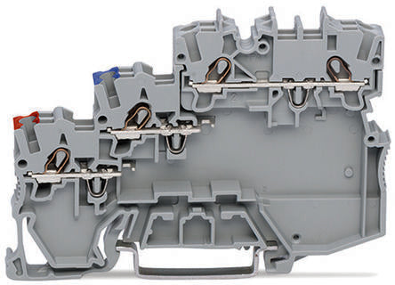 WAGO 2000-5311 Terminal Block Grey, 1mm², 3-Level, Cage Clamp