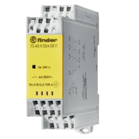 Finder DIN Rail Non-Latching Relay, 48V dc Coil, 6A Switching Current