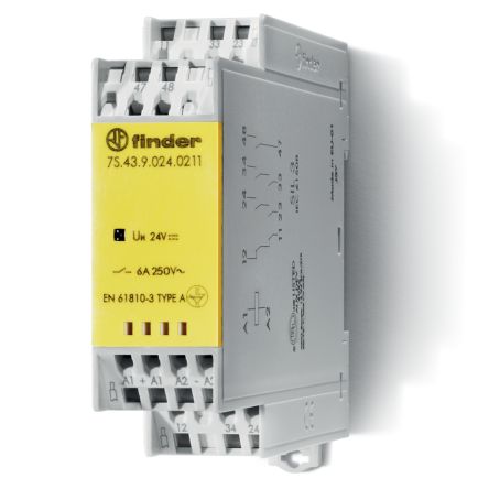 Finder DIN Rail Non-Latching Relay, 110V dc Coil, 6A Switching Current