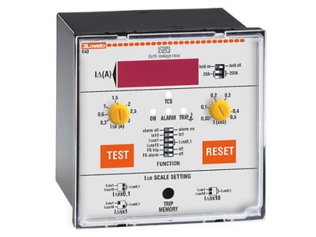 Lovato Earth Leakage Relay, 50 to 60 Hz Frequency, 0.03 to 30 A Leakage, 2 Output