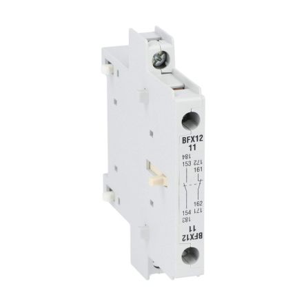 Lovato Auxiliary Contact, 2 Contact, 1 NO/1 NC, BFX12, Side, 10 A, BFX1211