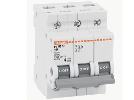 Lovato 3-Pole DIN Rail Switch Disconnector -, IP20, IP65, 125A