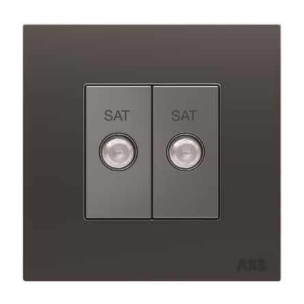 ABB SAT Female 2 Outlet Socket, Flush