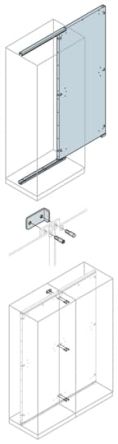 ABB Galvanised Steel Back Plate & Tracks, 1.6m W, 1.9 m L for Use with IS2 Enclosures