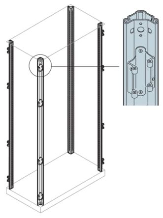 ABB AM2 Series Galvanised Steel Enclosure Profile, 46.9mm W, 46.9 mm H, 2 m L For Use With IS2 Enclosures