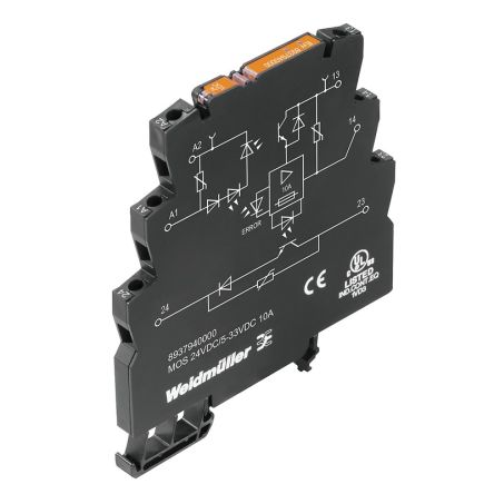 Weidmüller 8937 Series Solid State Relay, 10 A Load, DIN Rail Mount, 33 V dc Load, 24V Control