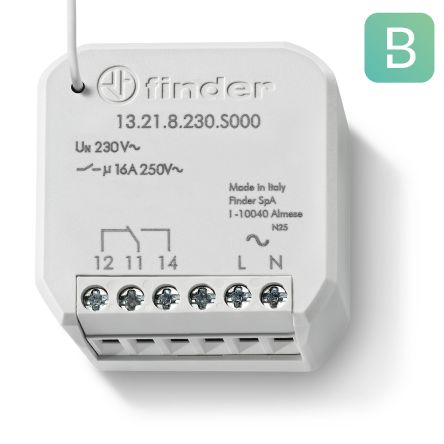 Finder 13 Series Wall Timer Relay, 1-Contact, 250 V dc 250V ac, 10 s, Multifunction-Function, SPDT Switch Configuration