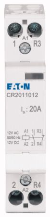 Eaton DILM Installation Contactor, 12V ac/dc Coil, 3-Pole, 20 A, 1 NO/1 NC, 400V