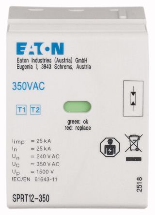 Eaton Surge Arrester, 25 kA, 350 V ac