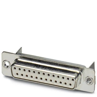 Phoenix Contact 25 Way Angled 2.77 mm Pitch Panel Mount D-Sub Connector, with 2.5 mm Mount Hole Female