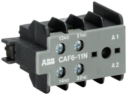ABB Auxiliary Contact, 2 Contact, 1 NO/1 NC, CAF6, Surface, 6 A, 250 V dc, 690V ac, GJL1201330R0004