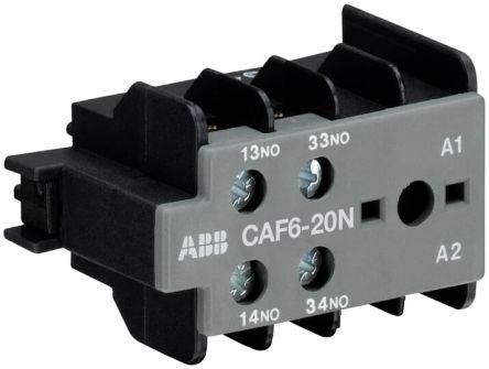 ABB Auxiliary Contact, 2 Contact, 2 NO, CAF6, Surface, 6 A, GJL1201330R0008