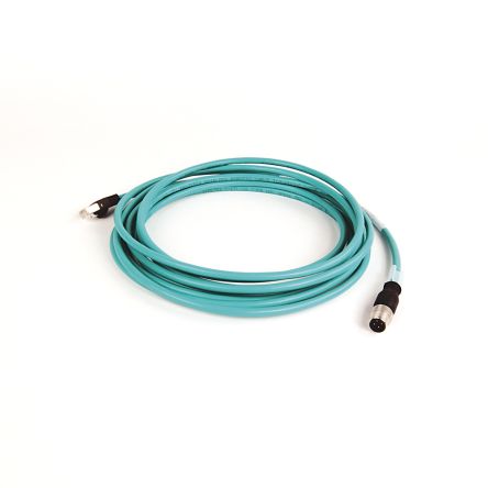 Allen Bradley 1585D, 5 m Cat5e Ethernet Cable, Green Polyvinyl Chloride Sheath, Braid, Foil